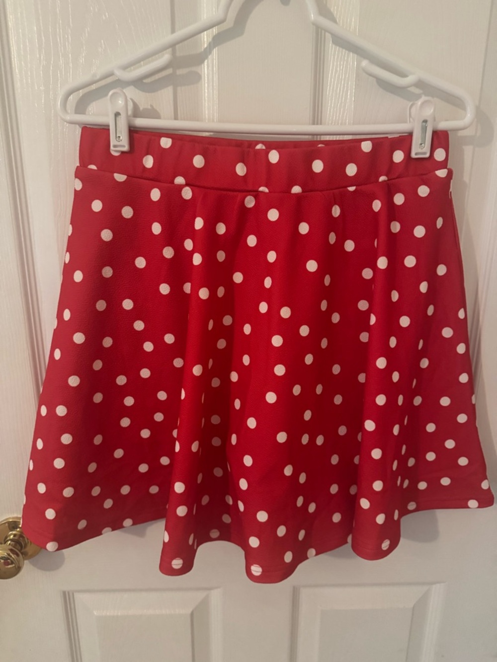 Red Polka Dot A-Line Skirt - Women
